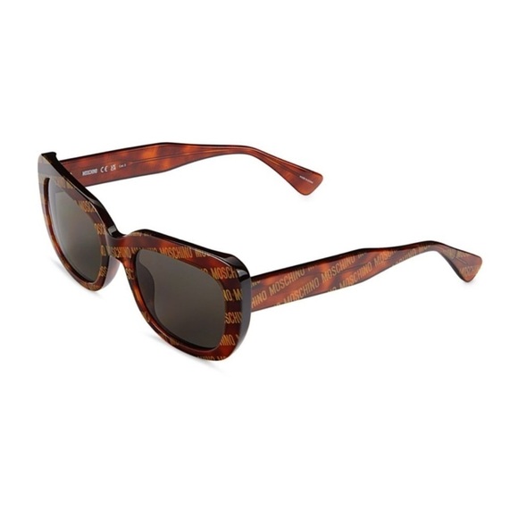 NEW Moschino Logo Brown 53mm Sunglasses